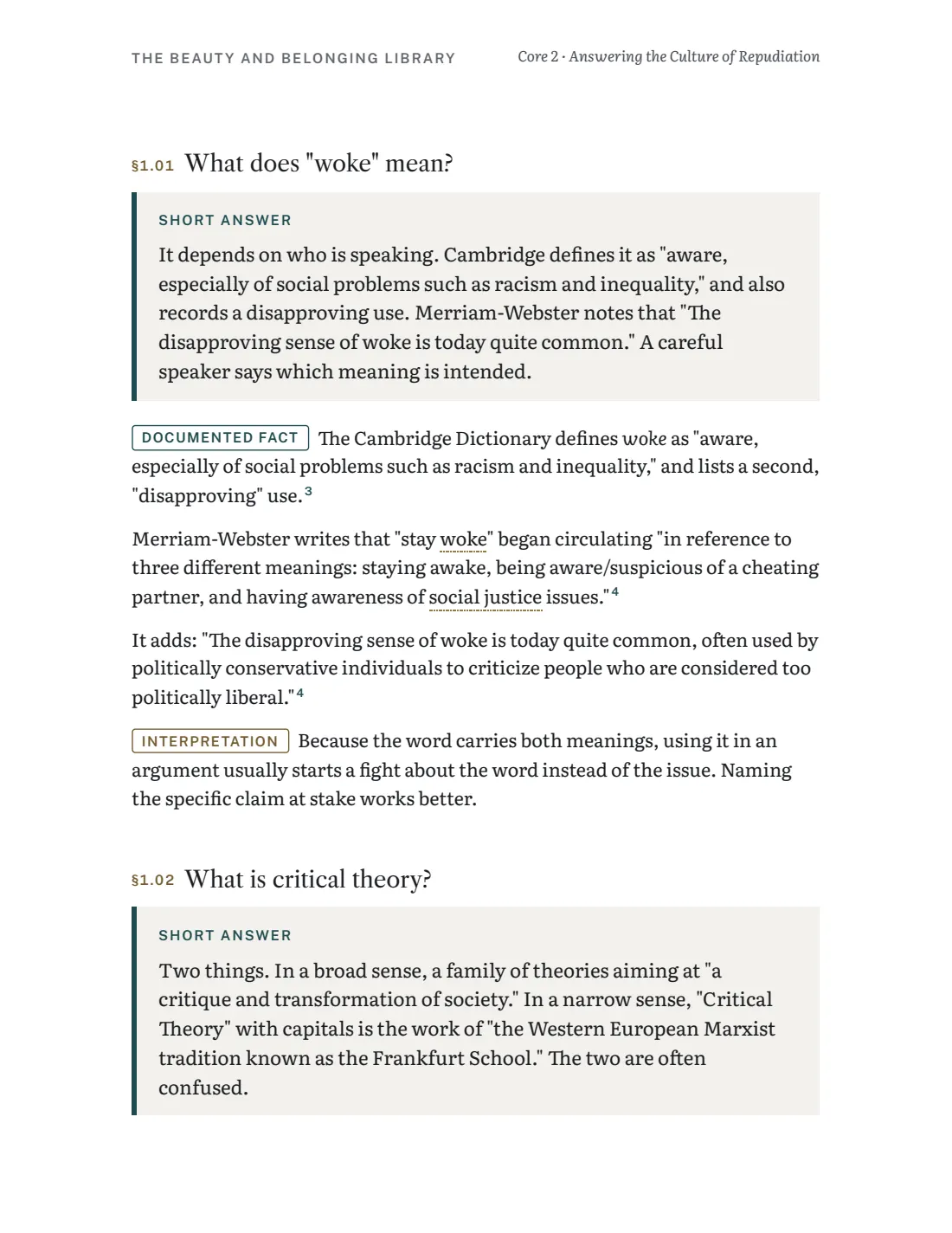 Core 2 page on what woke means